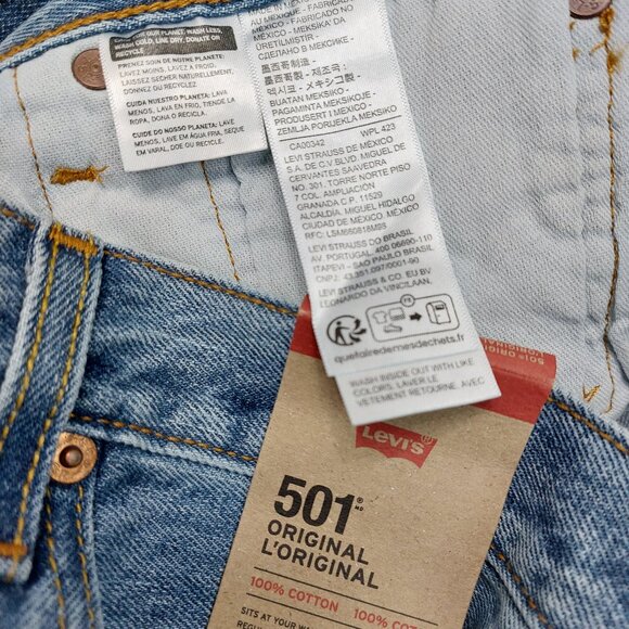 Levi's 501 Man's Blue Regular Through the Thigh Straight Legs Fly Buttons Denim - Picture 8 of 12